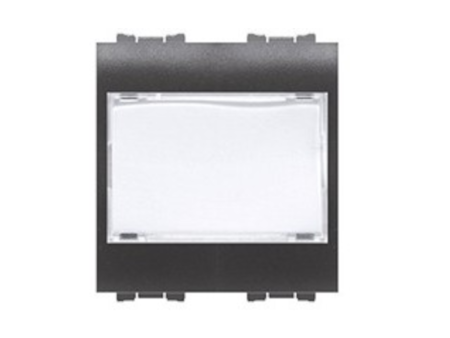 Pulsante con portanome nero antracite 1P 16A 230V AC ? P32,5 mm - Feb Elettrica