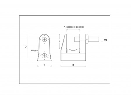 Morsetto in ghisa malleabile zincata ØM8