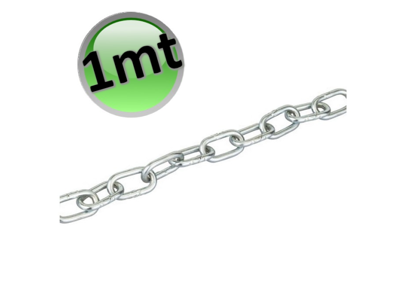 Catena 24 x 9,8 x 2,4 mm con maglia tipo genovese per sospensioni non rigide - lunghezza 1 mt