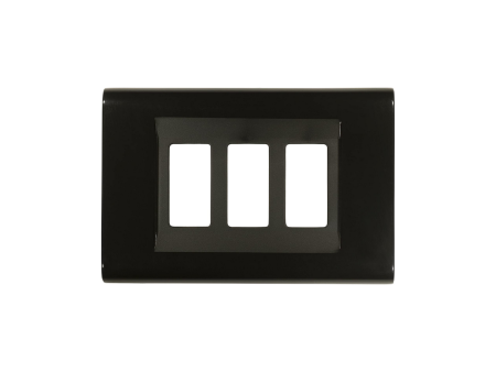 Placca Click 3 Moduli Nero compatibile con Bticino Magic - Feb Elettrica