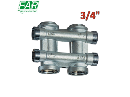 FAR 3750 - Collettore complanare 2+2 componibile 3/4'' - uscite 24x19