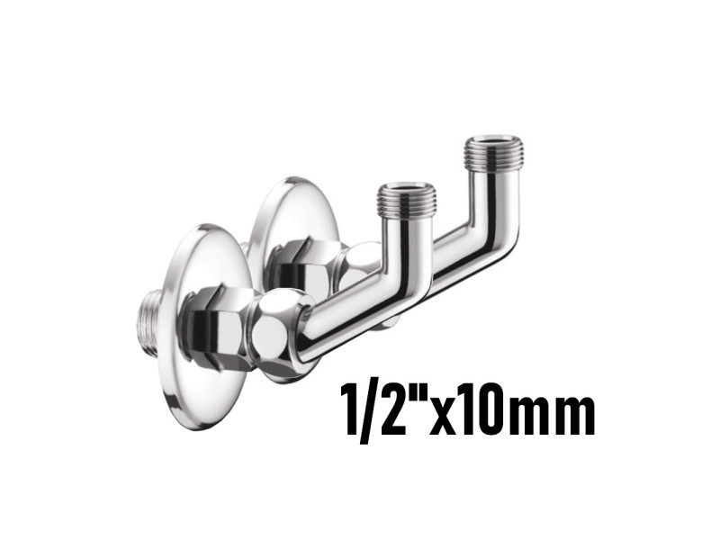 Curvette sottolavabo con rosone scorrevole 1/2'' a muro x 10 mm - COPPIA